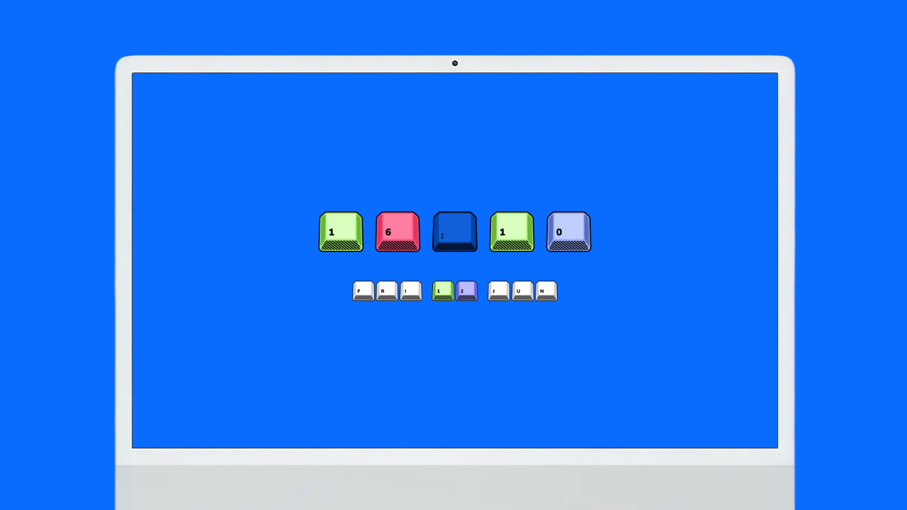 Digital clock screen saver